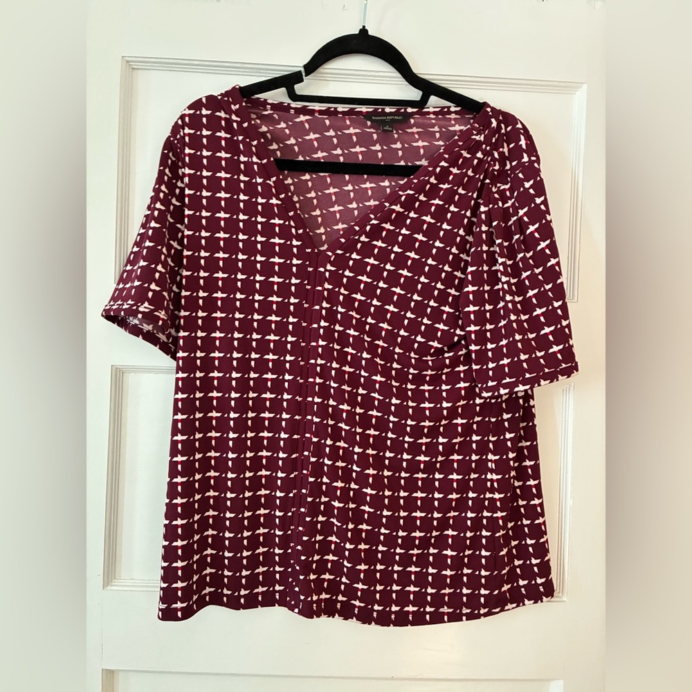Banana Republic Maroon Printed Top